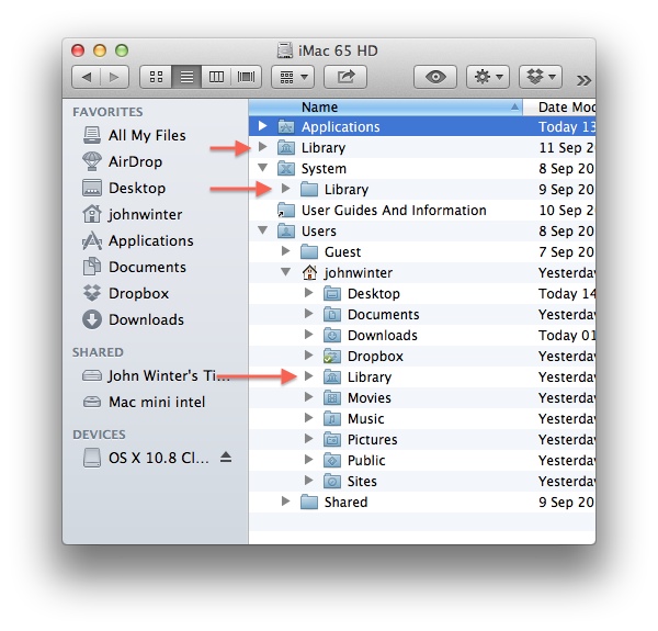 How to access user library mac
